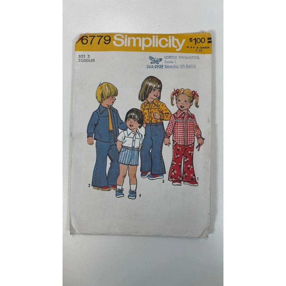 Vintage 70s Sewing Patterns Lot Simplicity McCalls Kwik Sew Toddler Size 2 Youth